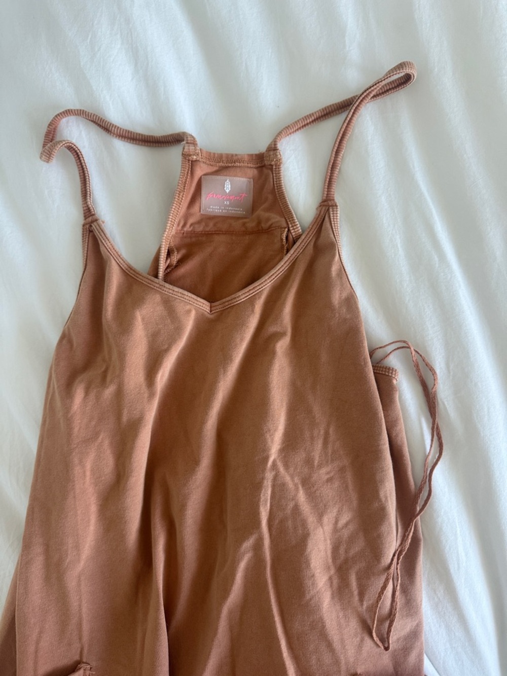 Rust Brown Sleeveless FP Romper - Picture 3 of 5